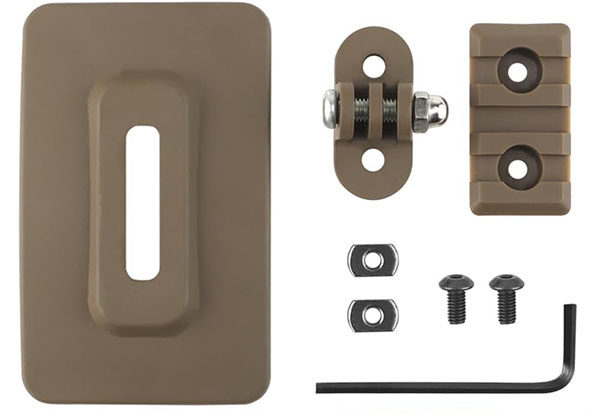 TACTICAL HELMET MOUNT BASE (FOR M-LOK/RAIL/GOPRO, TAN)
